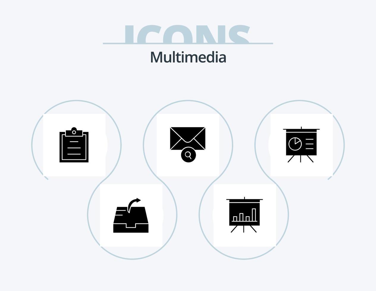 pacote de ícones de glifos multimídia 5 design de ícones. . procurar. vetor