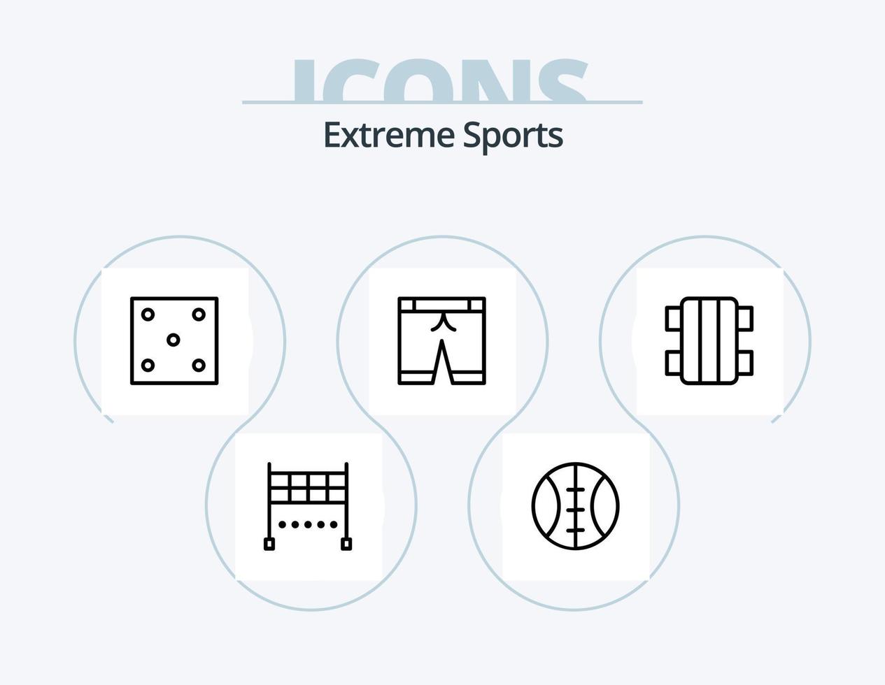 ícone do pacote de 5 ícones da linha esportiva design de ícones. esporte. bola. bola. esporte. futebol vetor