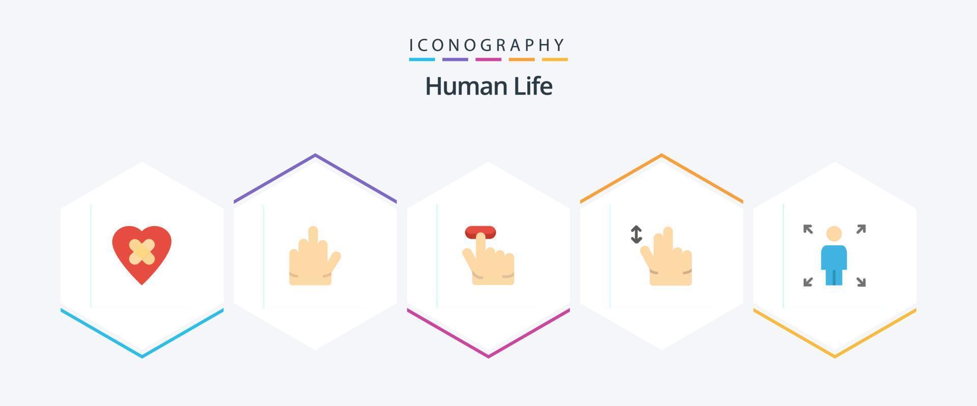 pacote de ícones planos humanos 25, incluindo . . gesto. pessoa. crescimento vetor