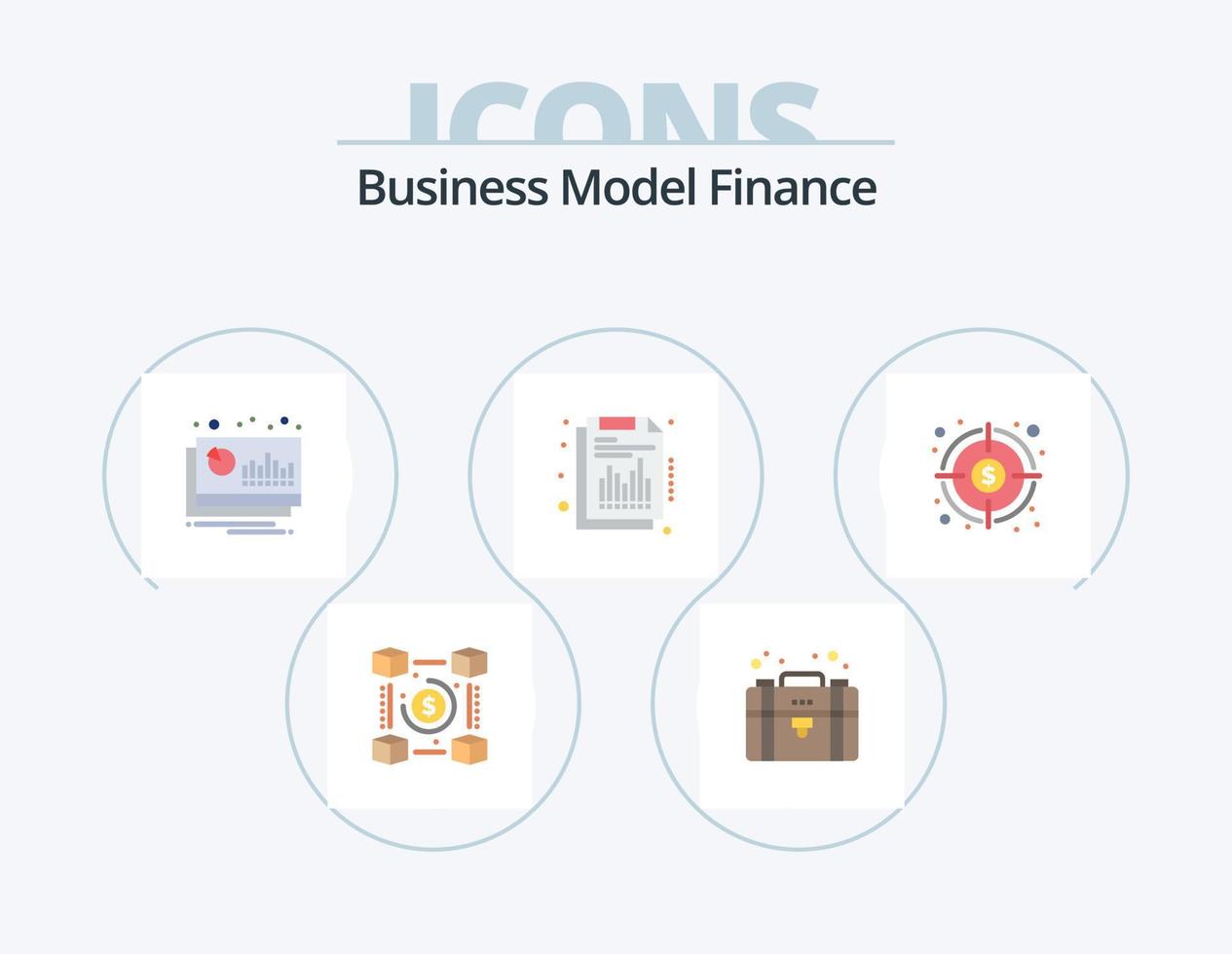 financiar ícone plano pack 5 design de ícones. relatório. financeiro. privado. anual. financista vetor