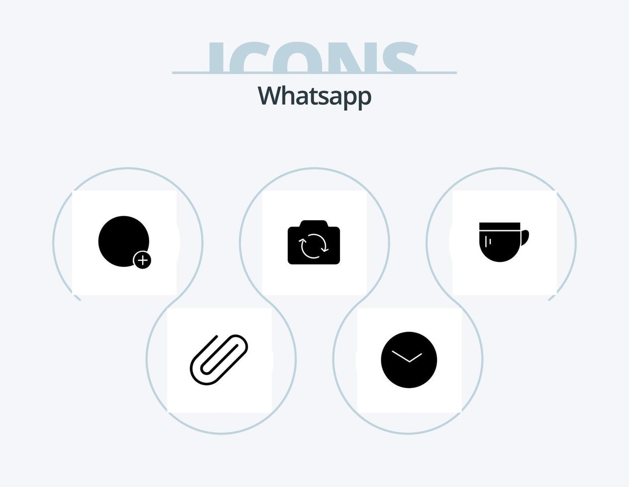design de ícones do pacote de ícones de glifo do whatsapp 5. chá. ui. básico. básico. Câmera vetor
