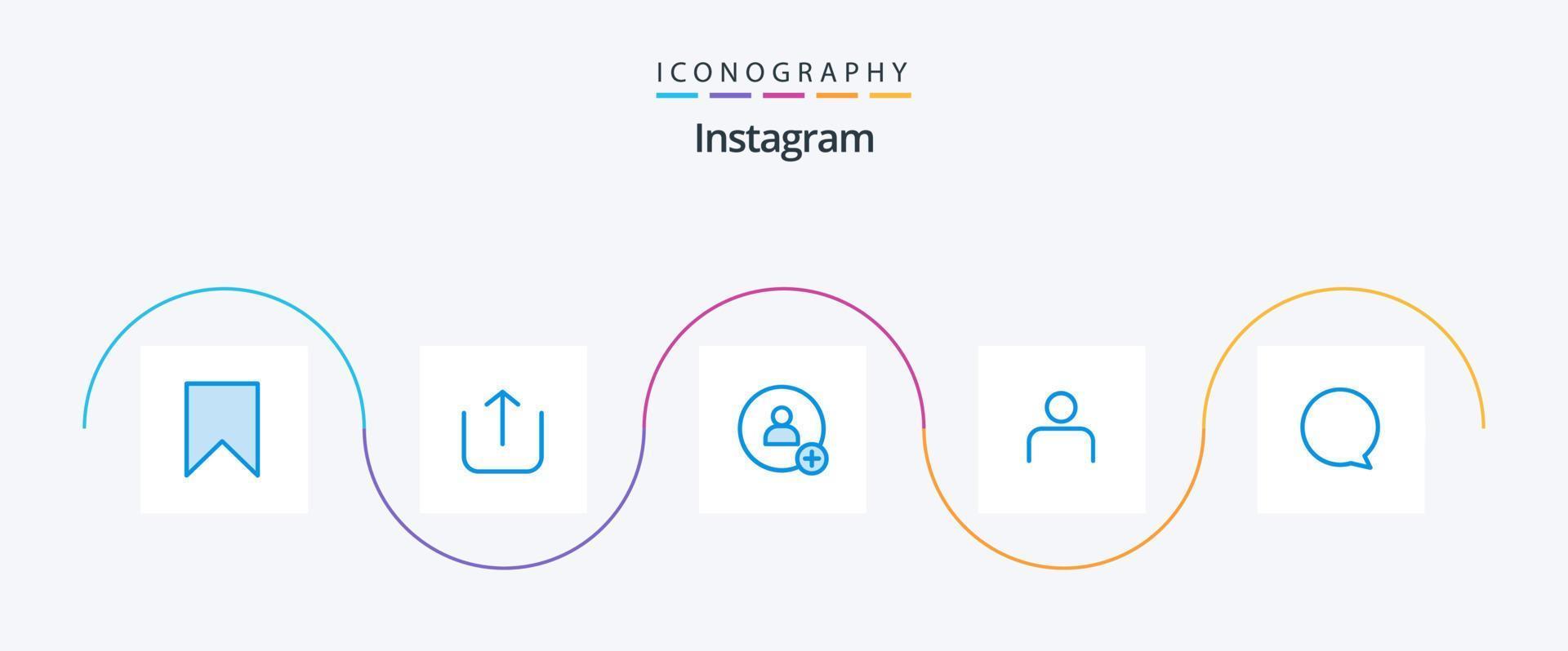 pacote de ícones instagram azul 5, incluindo instagram. do utilizador. adicionar. conjuntos. pessoas vetor