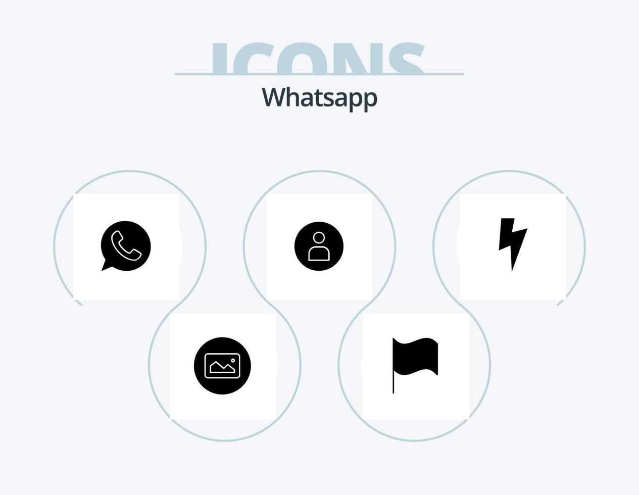 design de ícones do pacote de ícones de glifo do whatsapp 5. ui. poder. bater papo. ui. trabalhador vetor