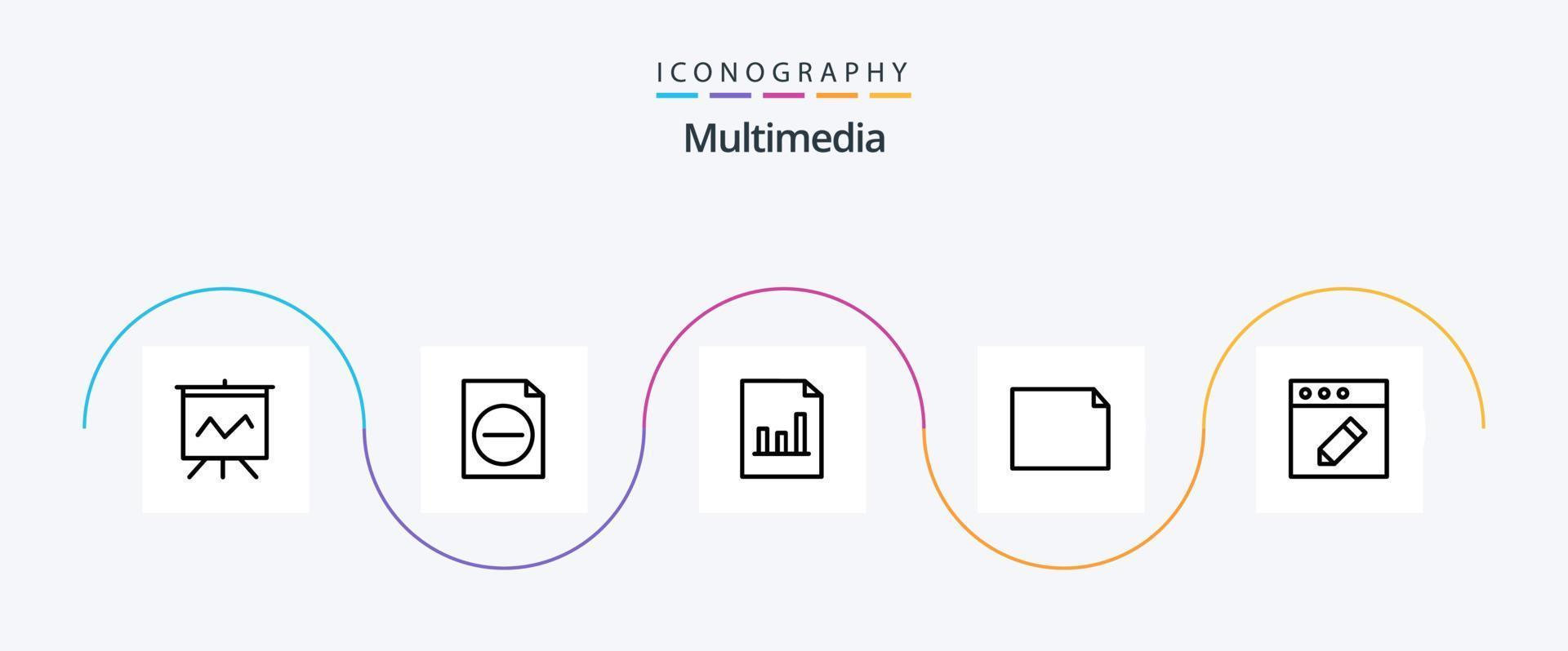 pacote de ícones da linha multimídia 5, incluindo . gráfico. Mac. aplicativo vetor