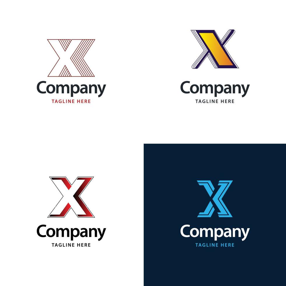 letra x design de pacote de logotipo grande design criativo de logotipos modernos para o seu negócio vetor