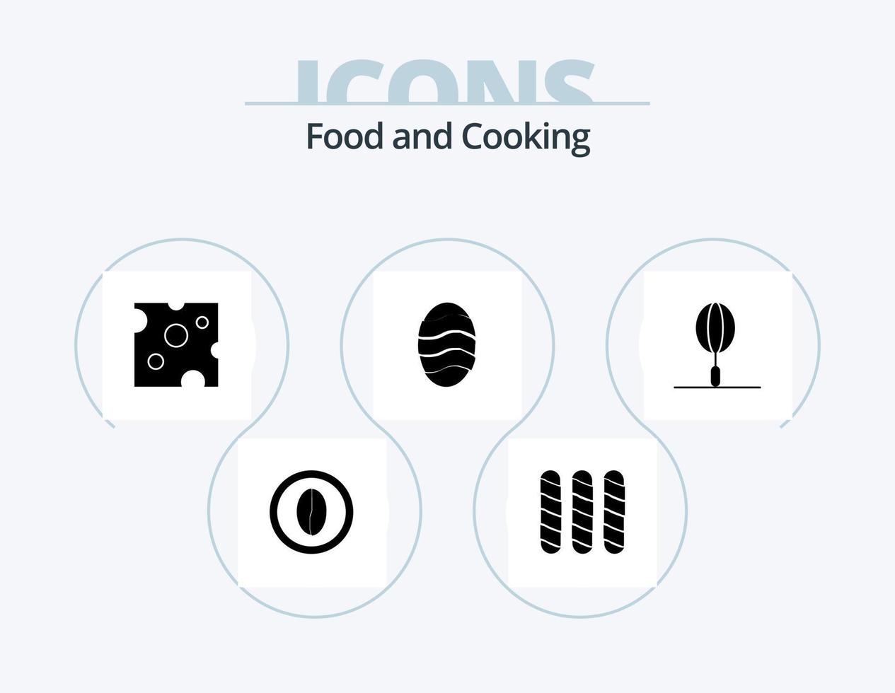 ícone de glifo alimentar pack 5 design de ícone. comida. bebida. queijo. comida. cozimento vetor