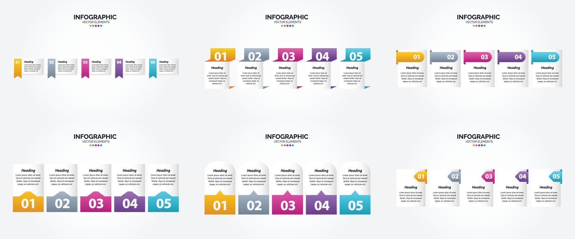 este conjunto de infográficos de ilustração vetorial é perfeito para anunciar sua empresa em brochuras. panfletos. e revistas. vetor