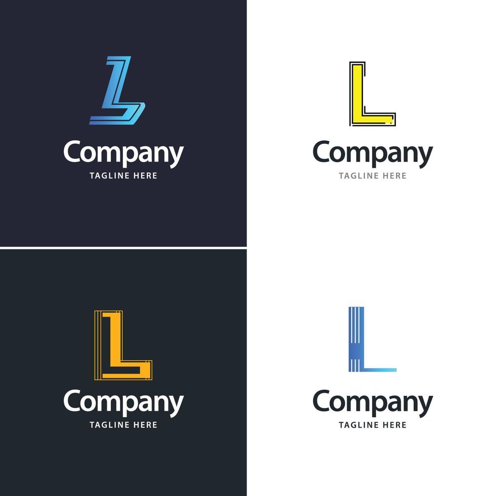 letra l design de pacote de logotipo grande design criativo de logotipos modernos para o seu negócio vetor