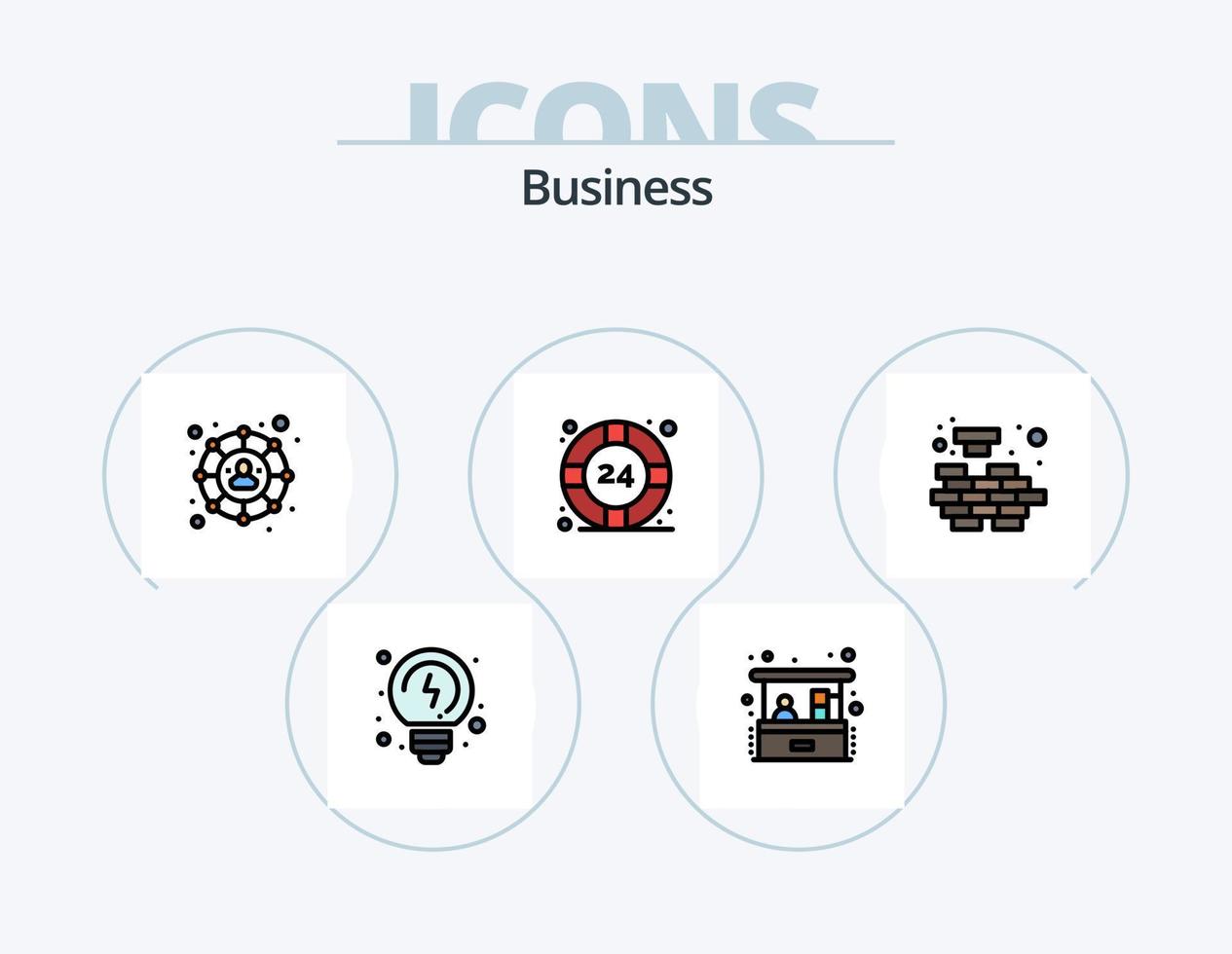 linha de negócios cheia de ícones pack 5 design de ícones. resolvendo. mente. relatório. lógica. investimento vetor