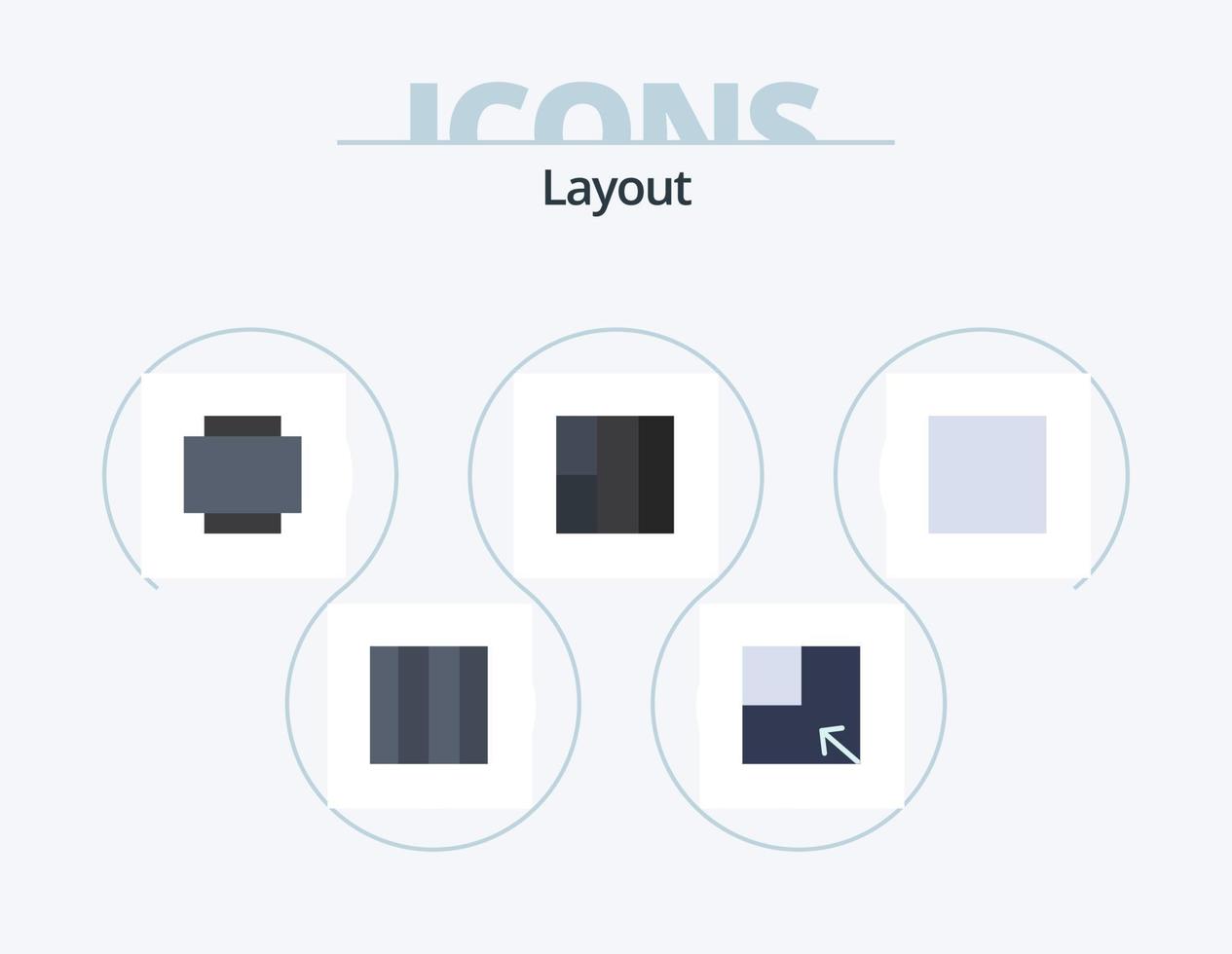 pacote de ícones planos de layout 5 design de ícones. . visualizar. vetor