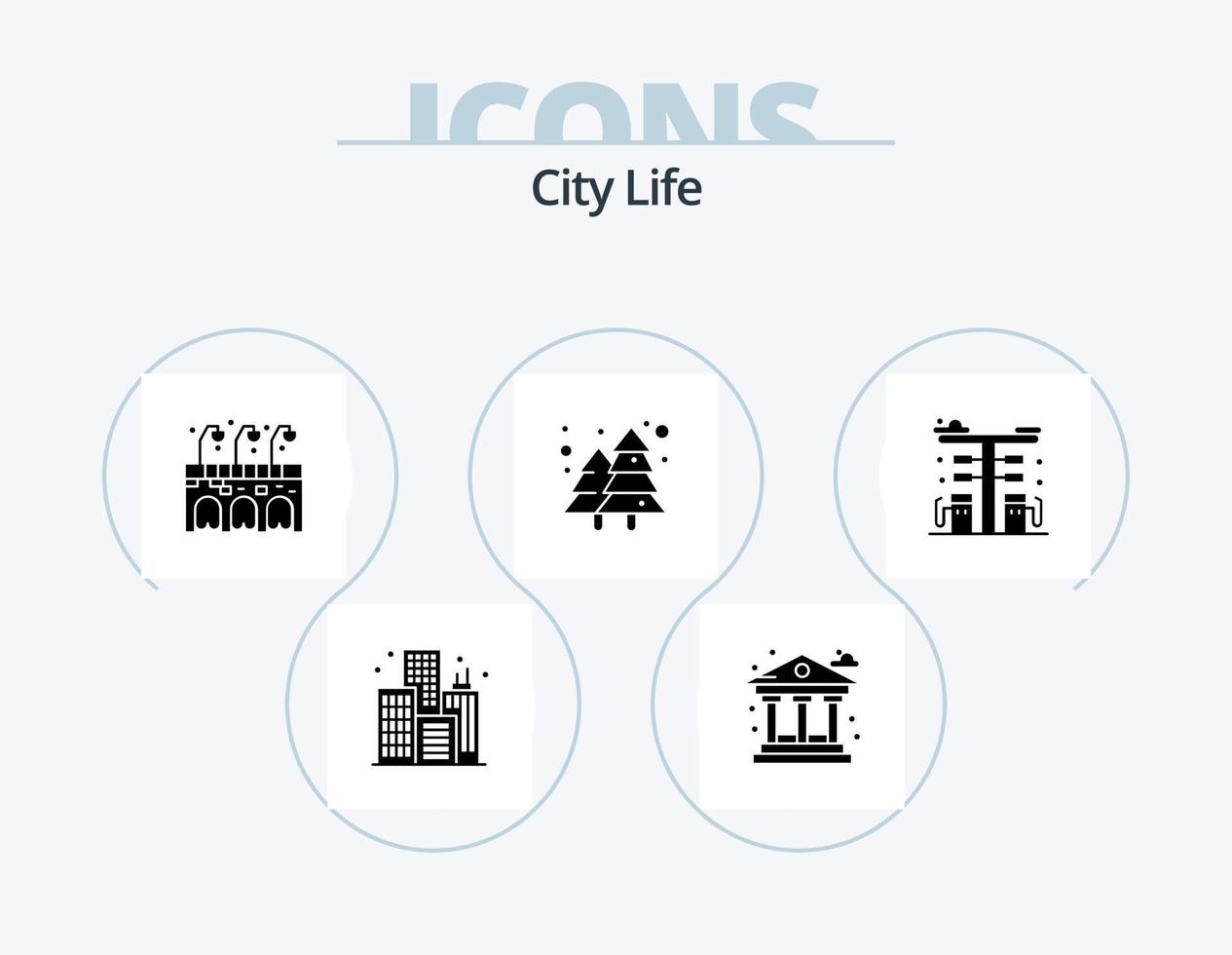 pacote de ícones de glifo de vida da cidade 5 design de ícone. gás. paisagem urbana. vida. cidade. paisagem urbana vetor