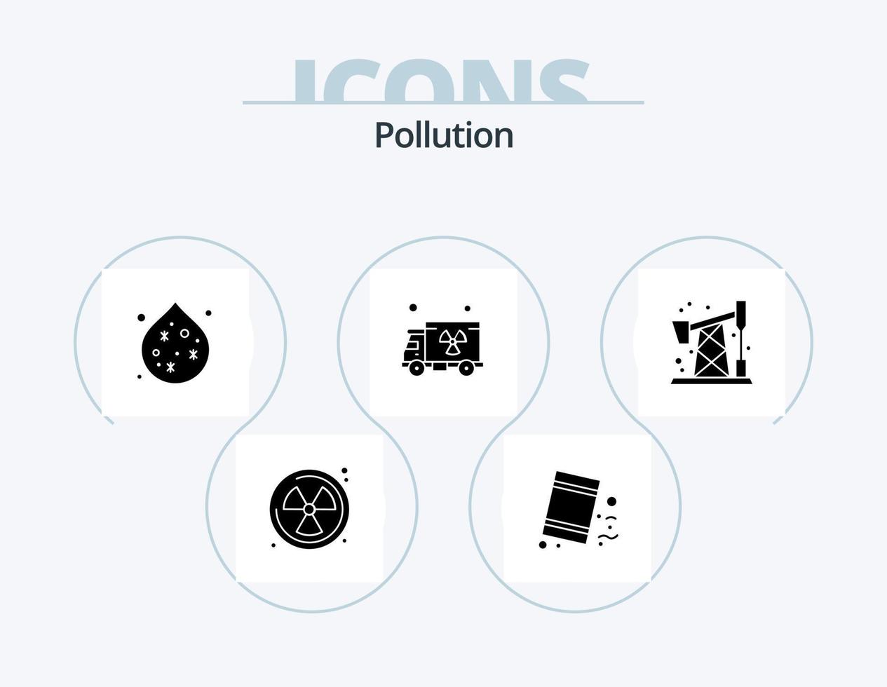 ícone do glifo de poluição pack 5 design de ícone. . desperdício. desperdício. macaco da bomba. caminhão vetor