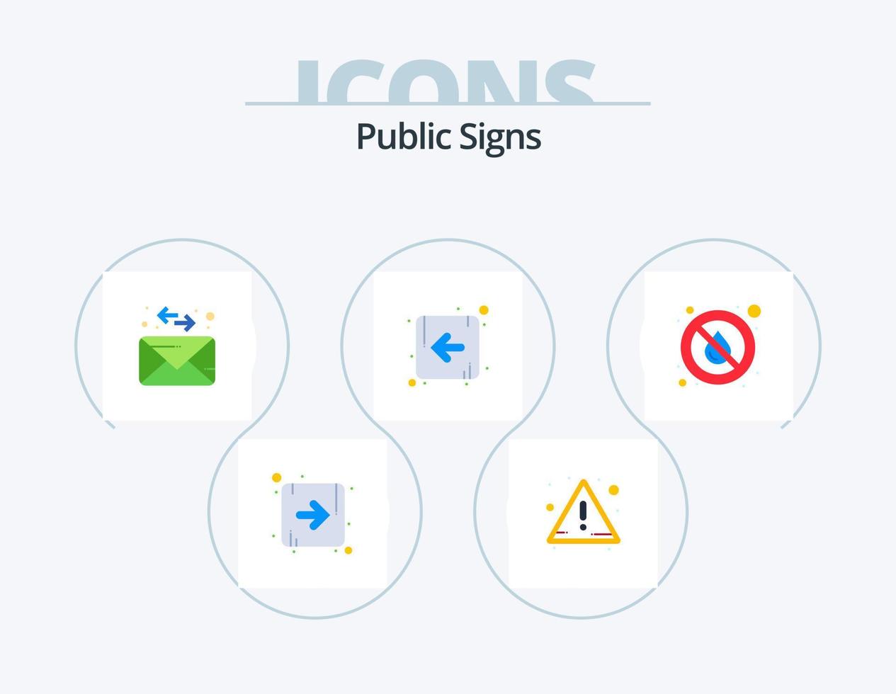design de ícones do pacote de ícones planos de sinais públicos 5. . água. mensagem. chuva. derrubar vetor