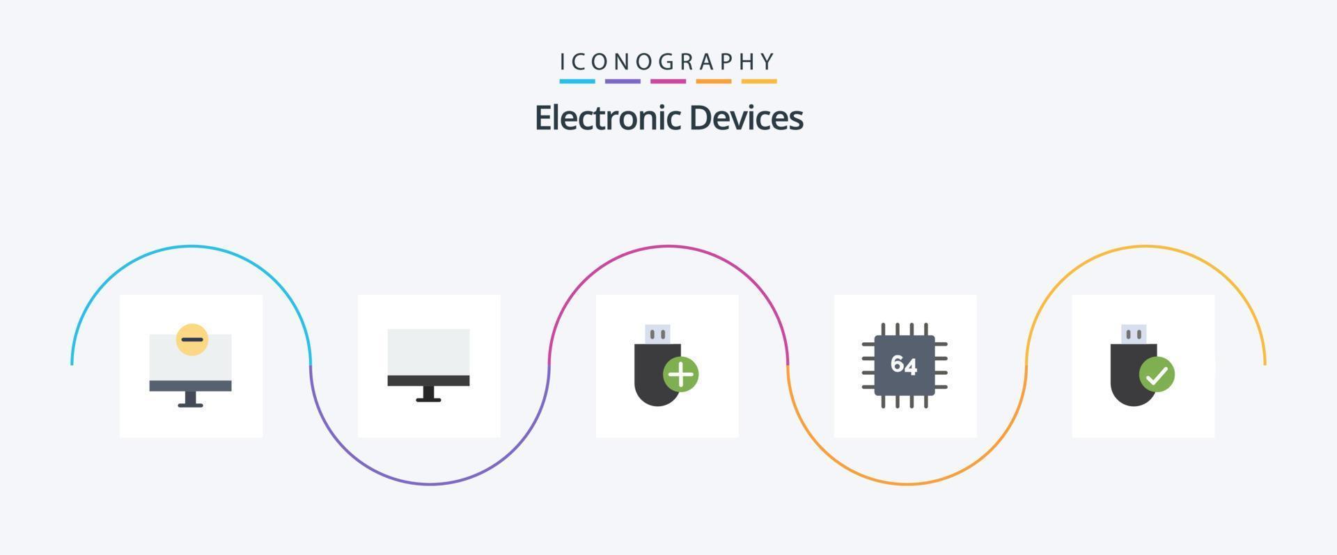 pacote de ícones plana 5 de dispositivos, incluindo dispositivos. computadores. hardware. hardware. dispositivos vetor