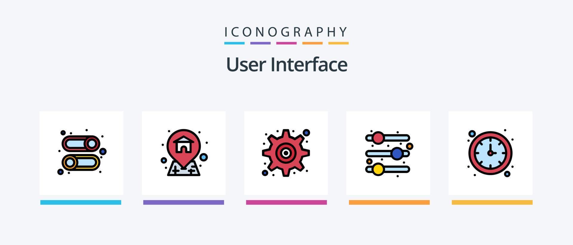 linha de interface do usuário cheia de 5 ícones incluindo . pontas. armazenar. lâmpada elétrica. lista telefônica. design de ícones criativos vetor