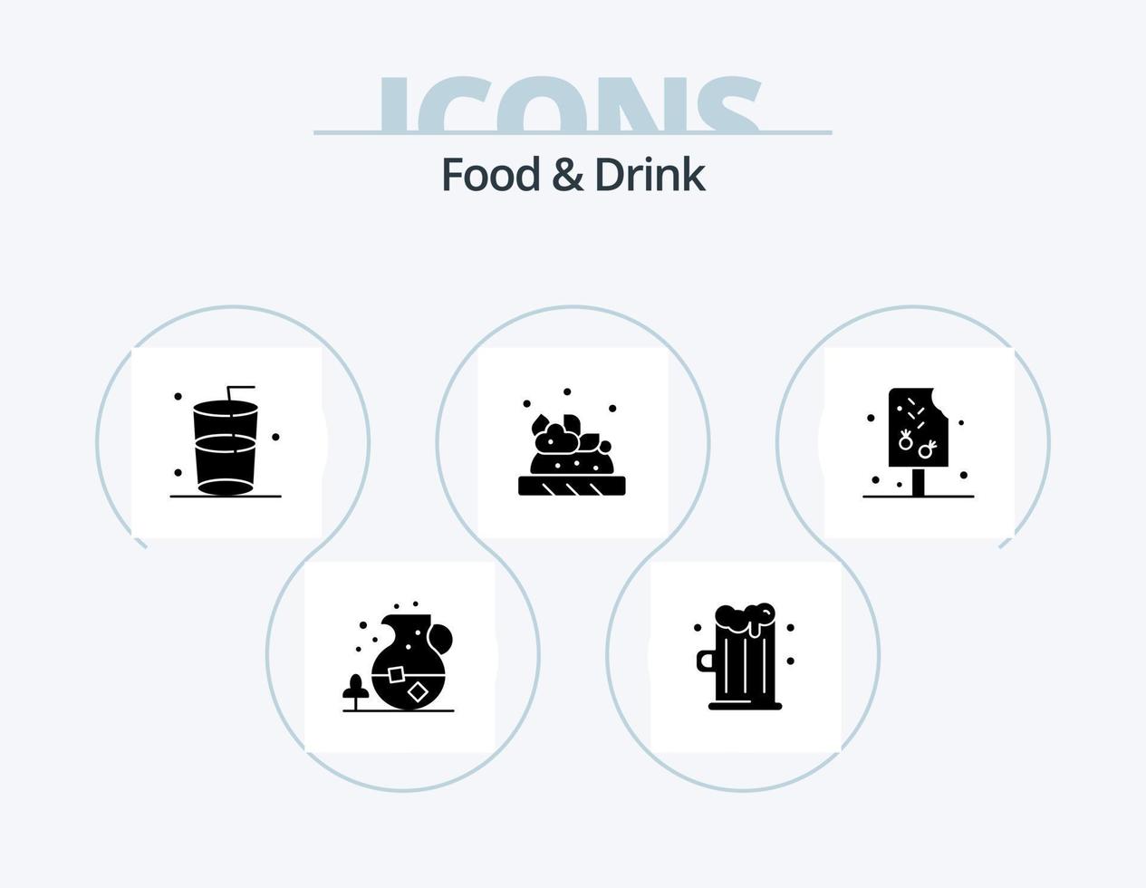 design de ícones do pacote de ícones de glifo de comida e bebida 5. gelo. bebida. comida. vetor