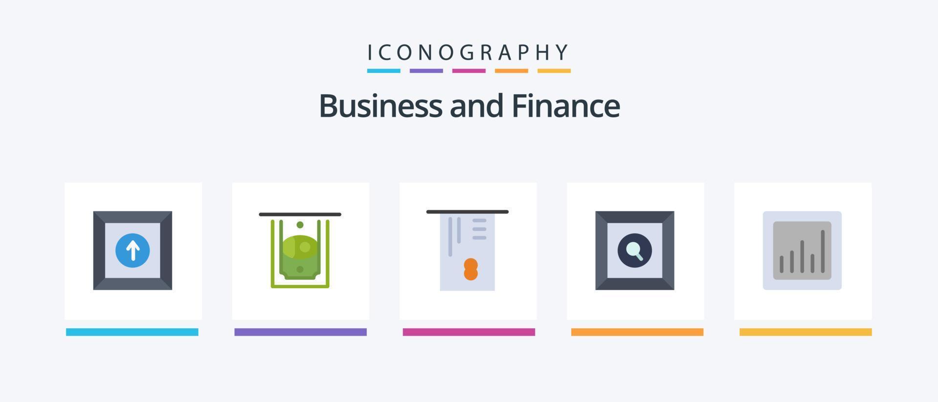 pacote de ícones de 5 planos de finanças, incluindo . dinheiro. gráfico. análise. design de ícones criativos vetor