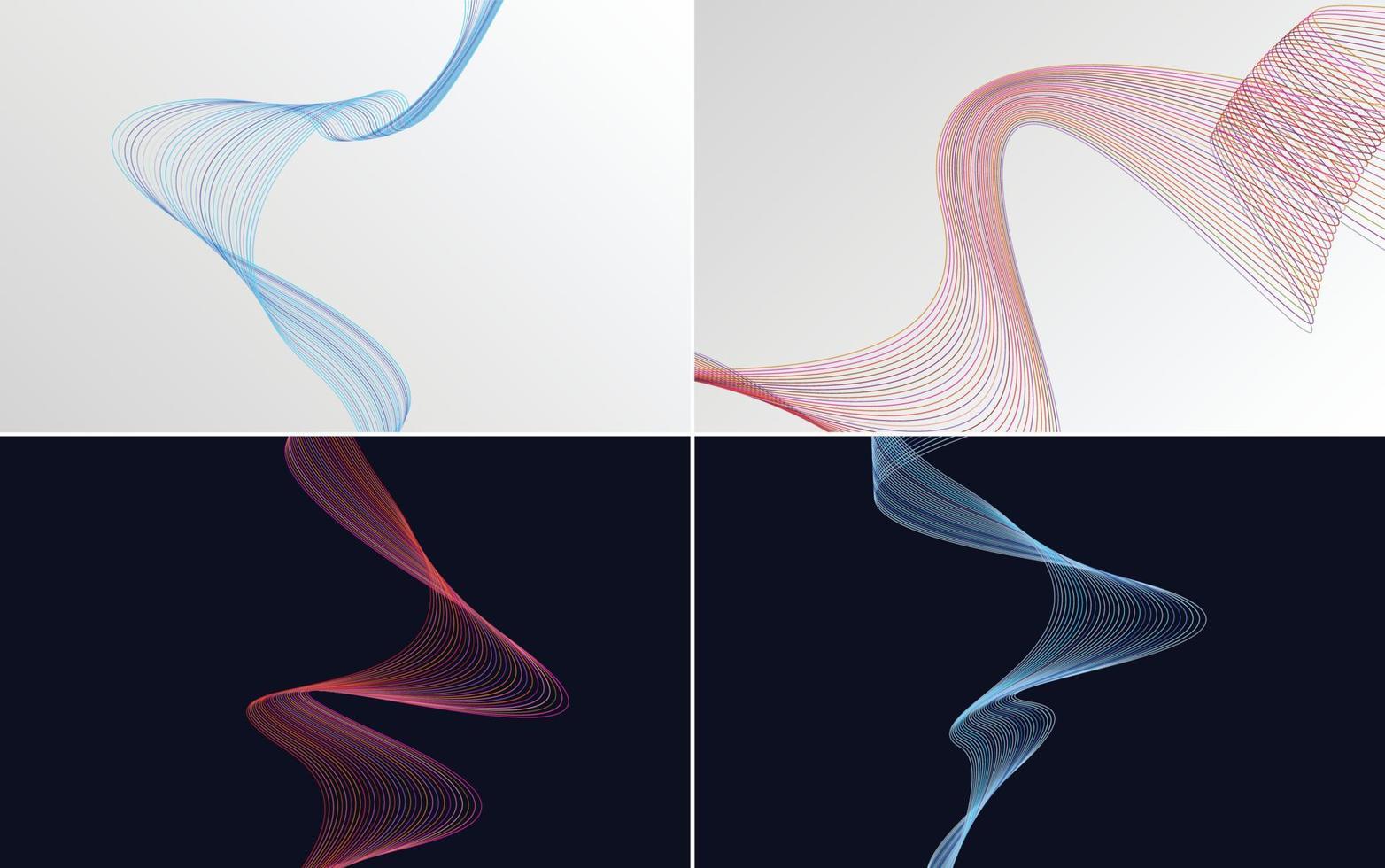 fundos de vetores abstratos de curva de onda para um visual moderno e elegante