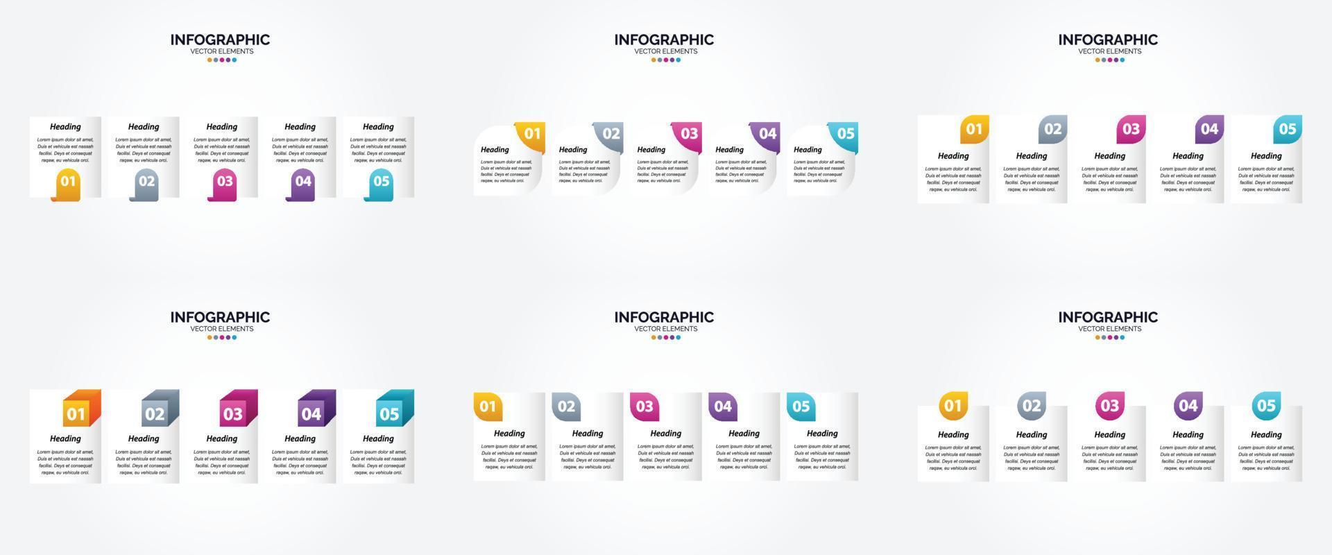 infográficos de ilustração vetorial definidos em design plano para publicidade em brochuras. panfletos. e revistas. vetor