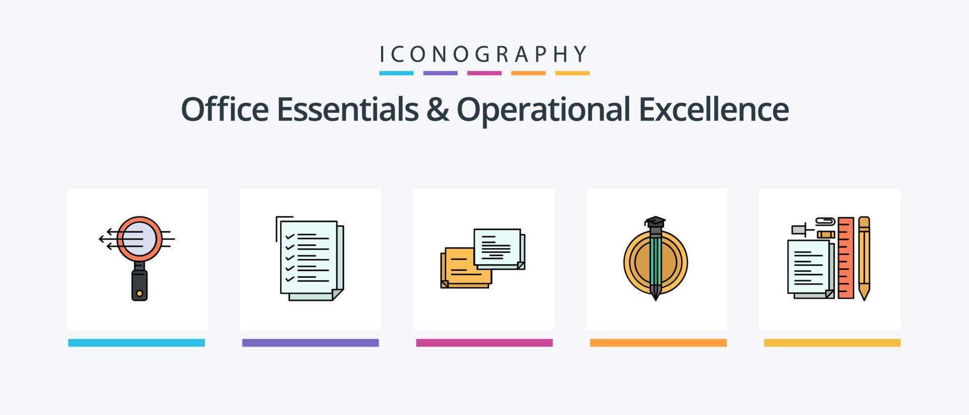 fundamentos do escritório e linha de excelência operacional cheia de 5 ícones, incluindo login. homem. gráfico. sociedade secreta. design de ícones criativos vetor