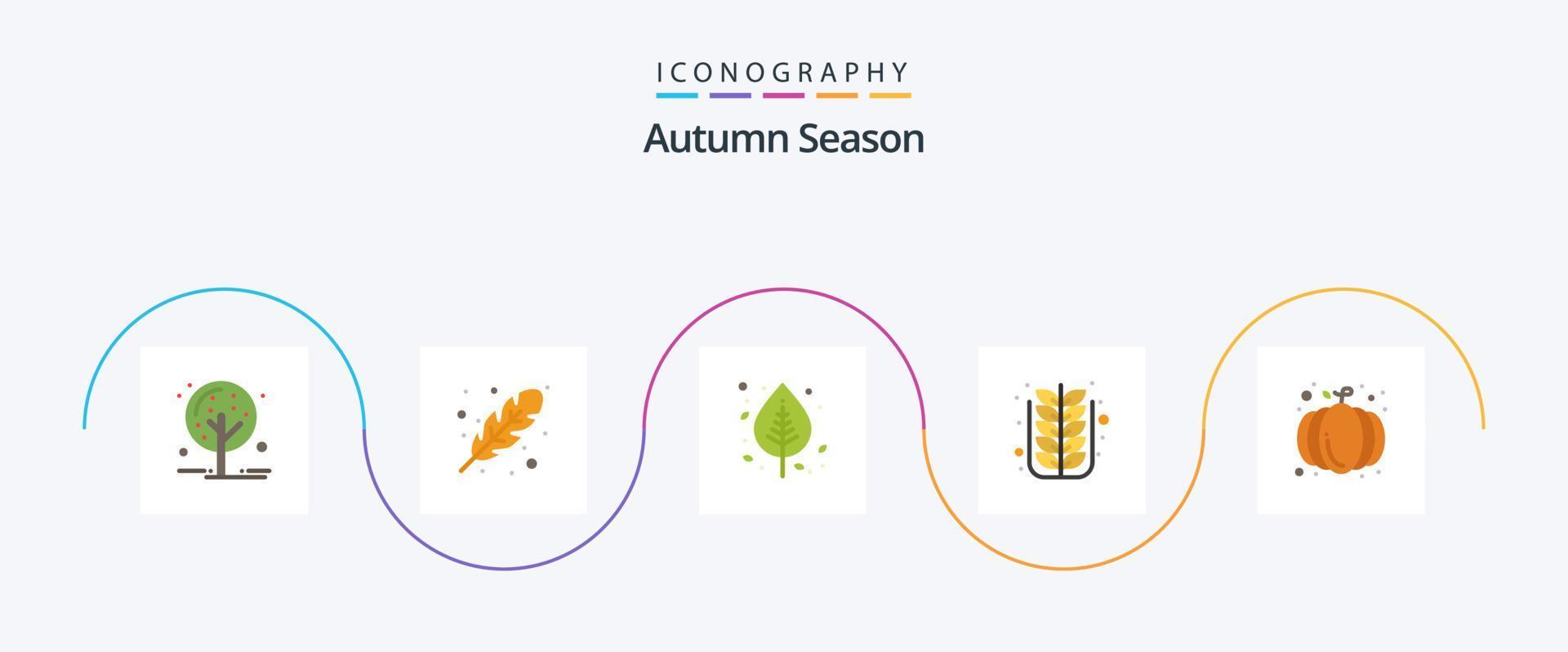 outono plana 5 pacote de ícones incluindo árvore. folha. outono. cair. árvore vetor
