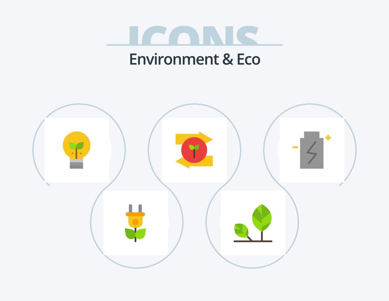 meio ambiente e design de ícones eco flat icon pack 5. eco. ecológico verde. eco. certo. seta vetor