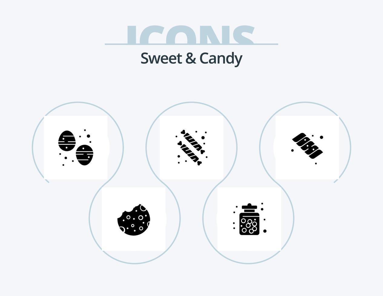 pacote de ícones de glifos doces e doces 5 design de ícones. acampamento. sobremesa. doces. doce. doces vetor