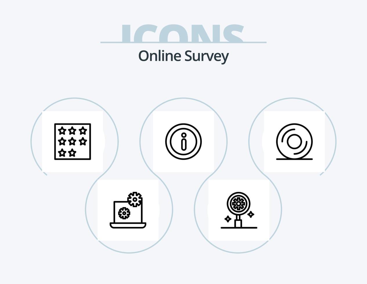 linha de pesquisa on-line ícone pack 5 design de ícone. . correspondência. assistir. negócios. cardápio vetor