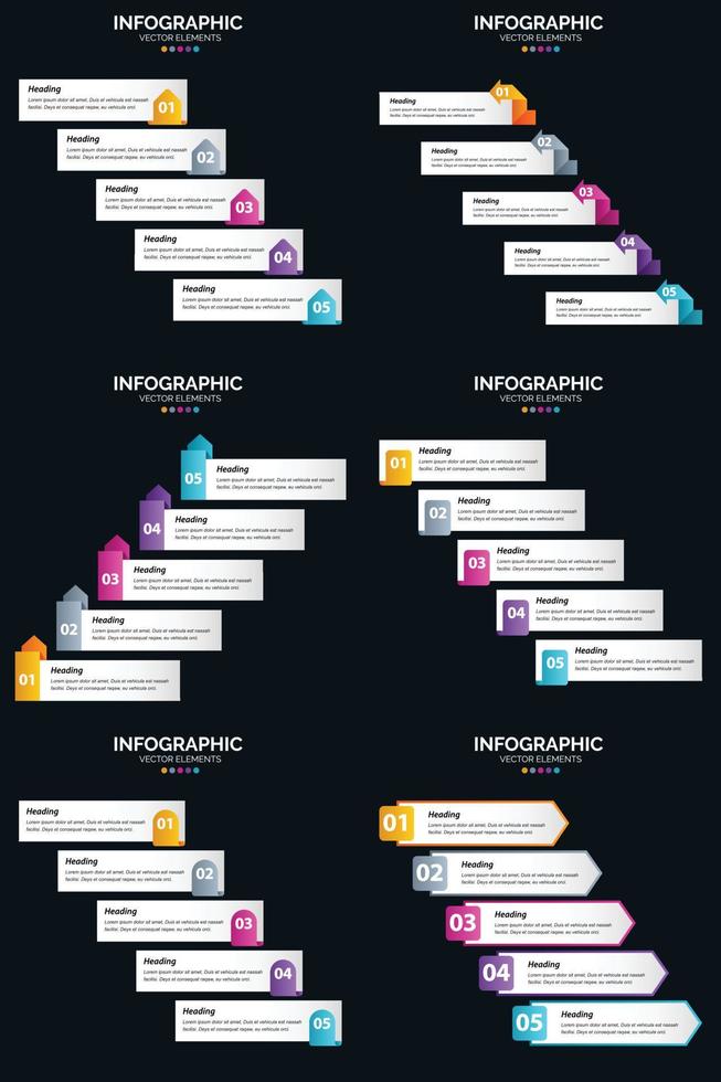 use o pacote de infográficos do vetor 6 para apresentar efetivamente suas ideias de negócios