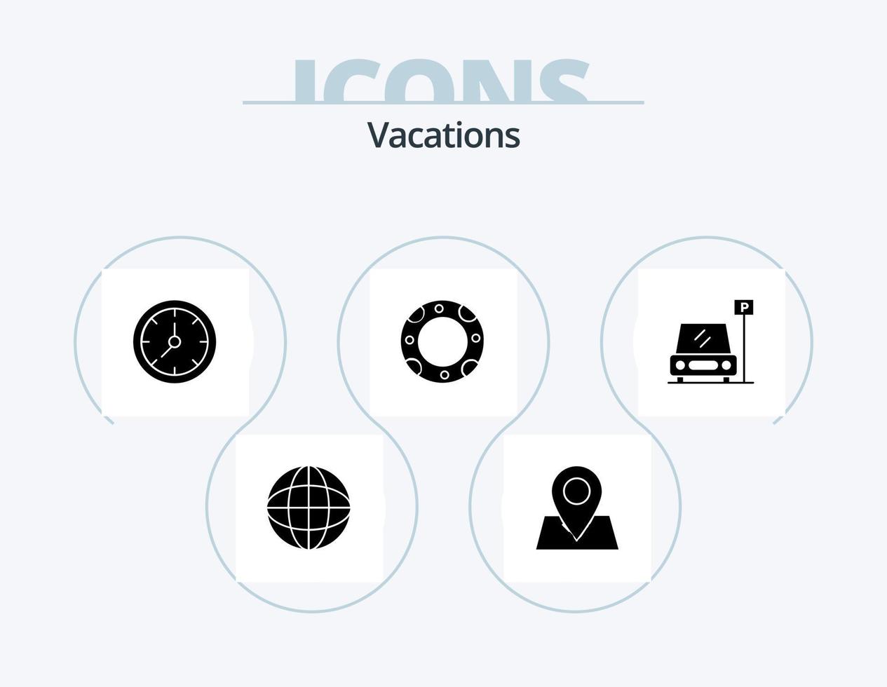 pacote de ícones de glifo de férias 5 design de ícones. . vida . seguro . assistir vetor
