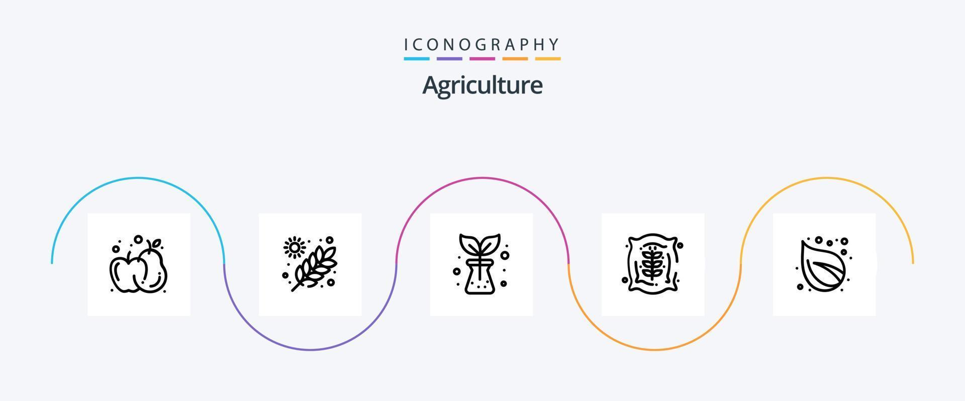 pacote de ícones da linha 5 da agricultura, incluindo árvore. folha. natureza. acampamento. milho vetor