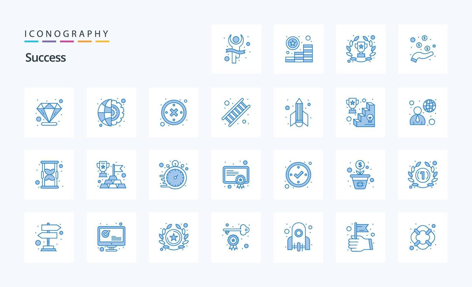 pacote de ícones azuis de 25 sucessos vetor