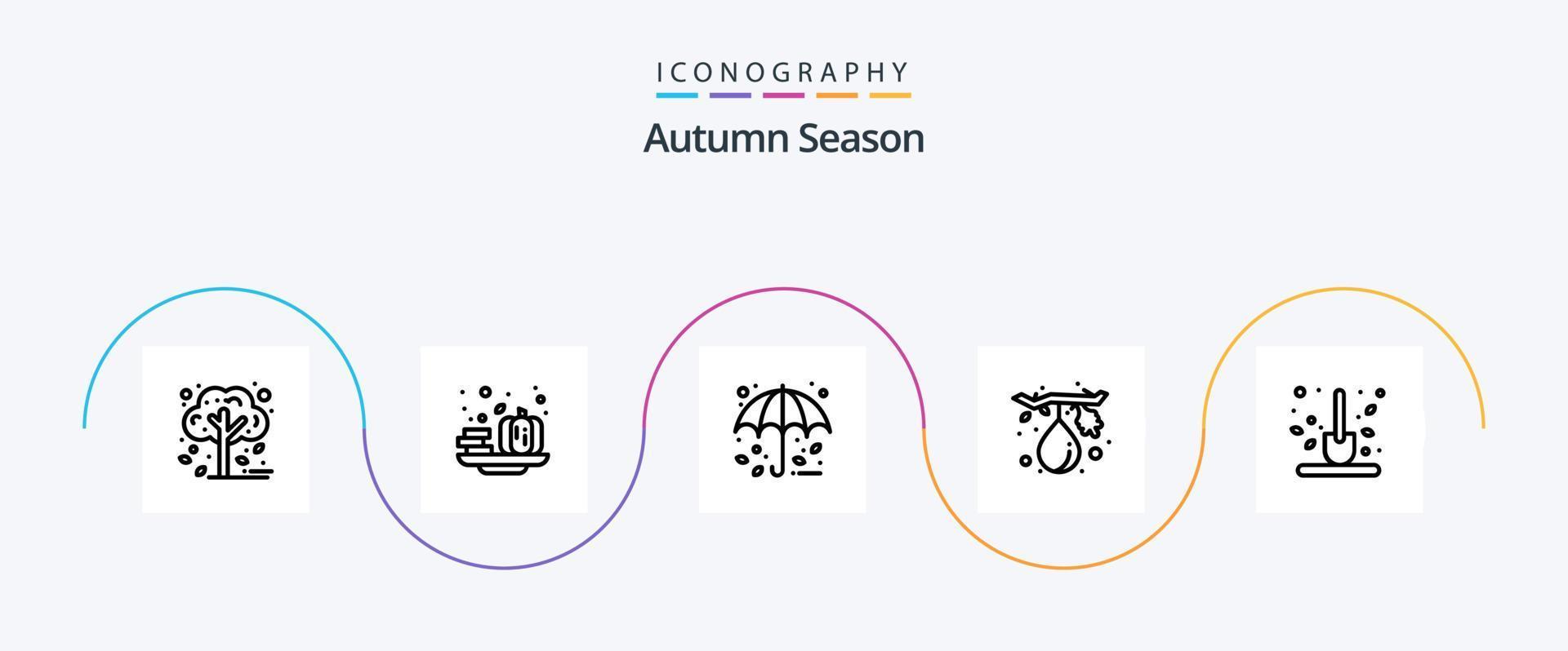 Pacote de ícones da linha 5 do outono, incluindo fazenda. saudável. outono. fruta. Figo vetor