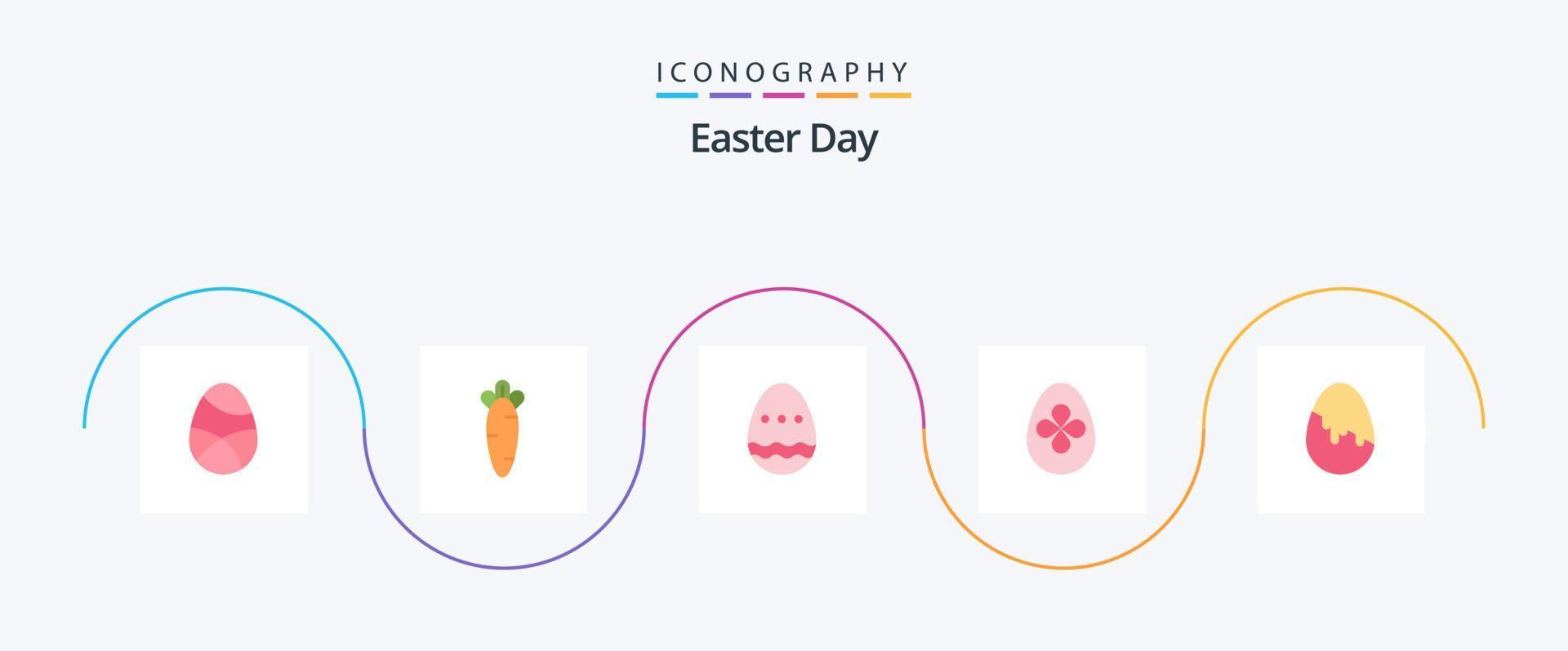 pacote de ícones do plano de páscoa 5, incluindo . natureza. ovo vetor