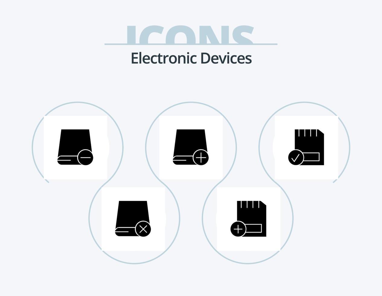 design de ícone do pacote de ícones de glifo de dispositivos 5. conectado. cartão. dispositivos. gadget. dispositivos vetor