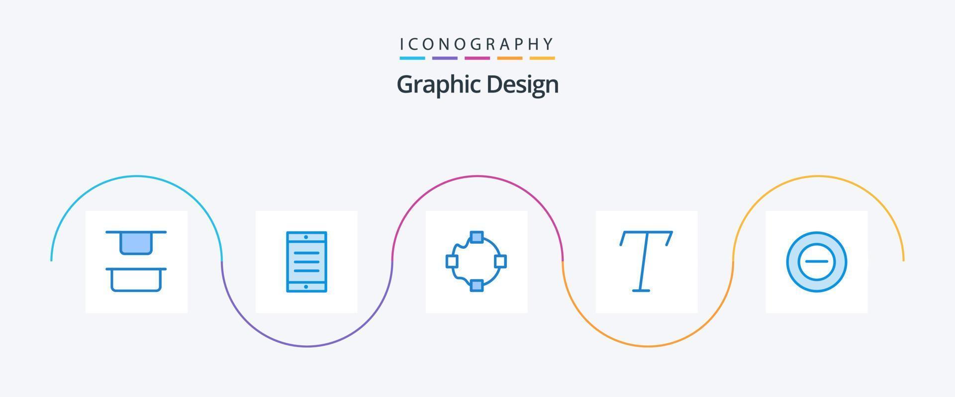 design azul pacote de 5 ícones incluindo . forma. adicionar vetor