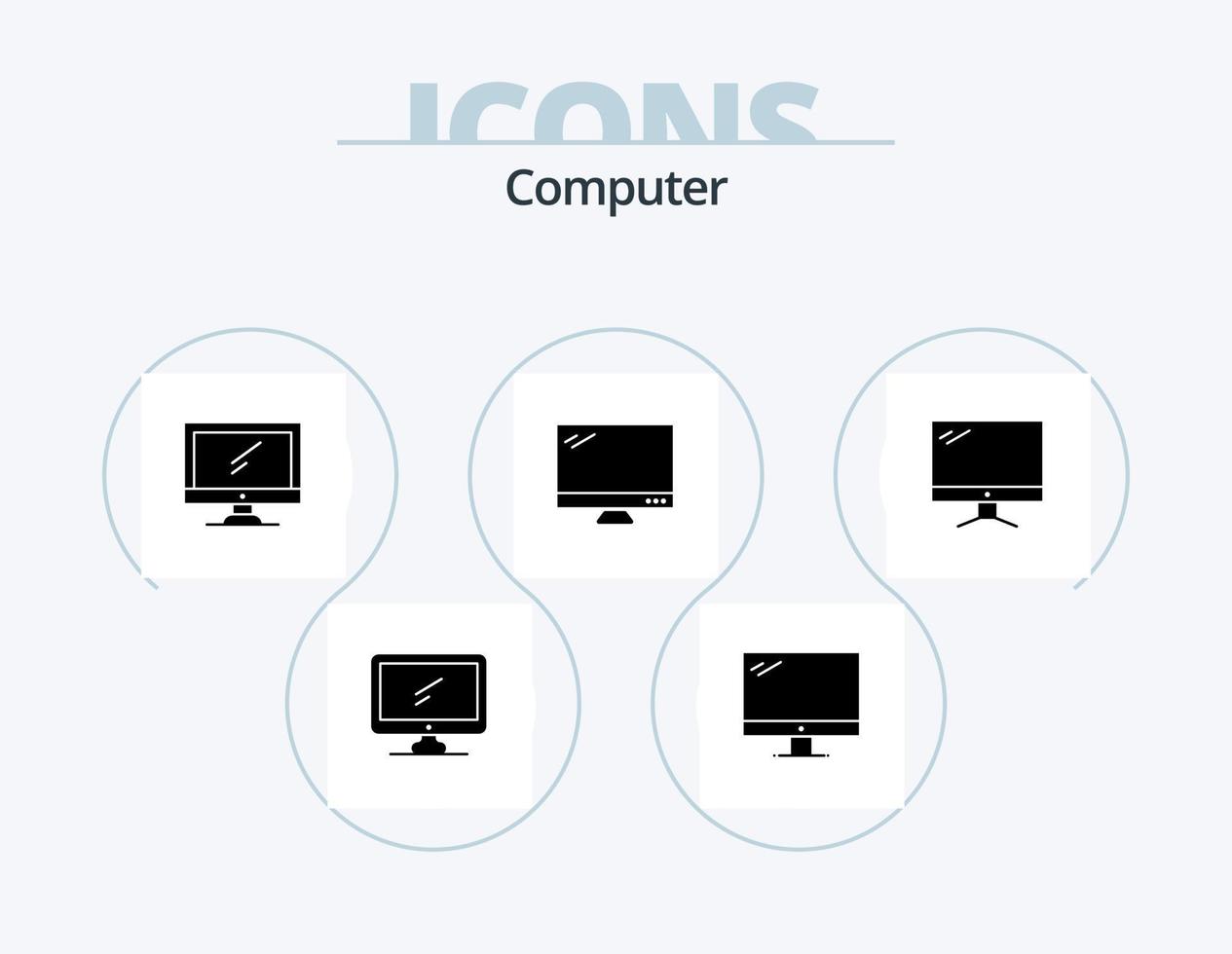 pacote de ícones de glifos de computador 5 design de ícones. . vetor