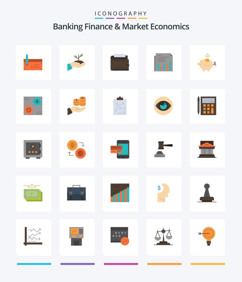 finanças bancárias criativas e economia de mercado 25 pacote de ícones planos, como dinheiro. dinheiro. caridade. carteira. dinheiro vetor