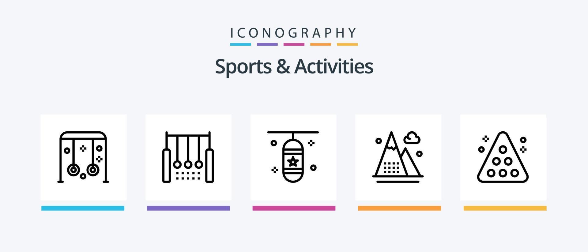 pacote de ícones de linha 5 de esportes e atividades, incluindo peteca. passarinho de badminton. começar. badminton. anel. design de ícones criativos vetor