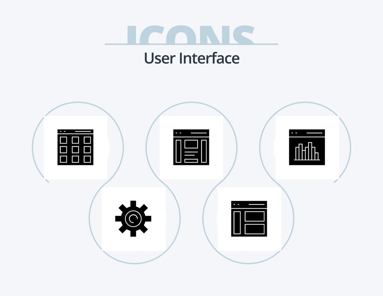 interface do usuário glifo ícone pack 5 design de ícone. esquerda. comunicação. Barra Lateral. isótopo vetor