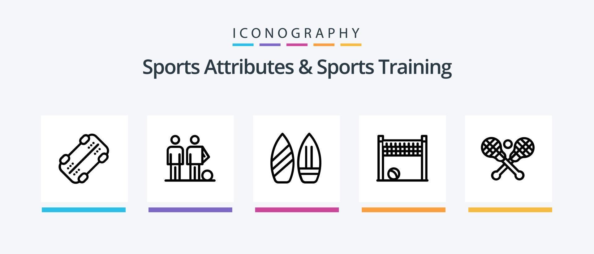 atributos esportivos e pacote de ícones da linha 5 de treinamento esportivo, incluindo cavalo. ginástica. amigos. homem. ginástica. design de ícones criativos vetor