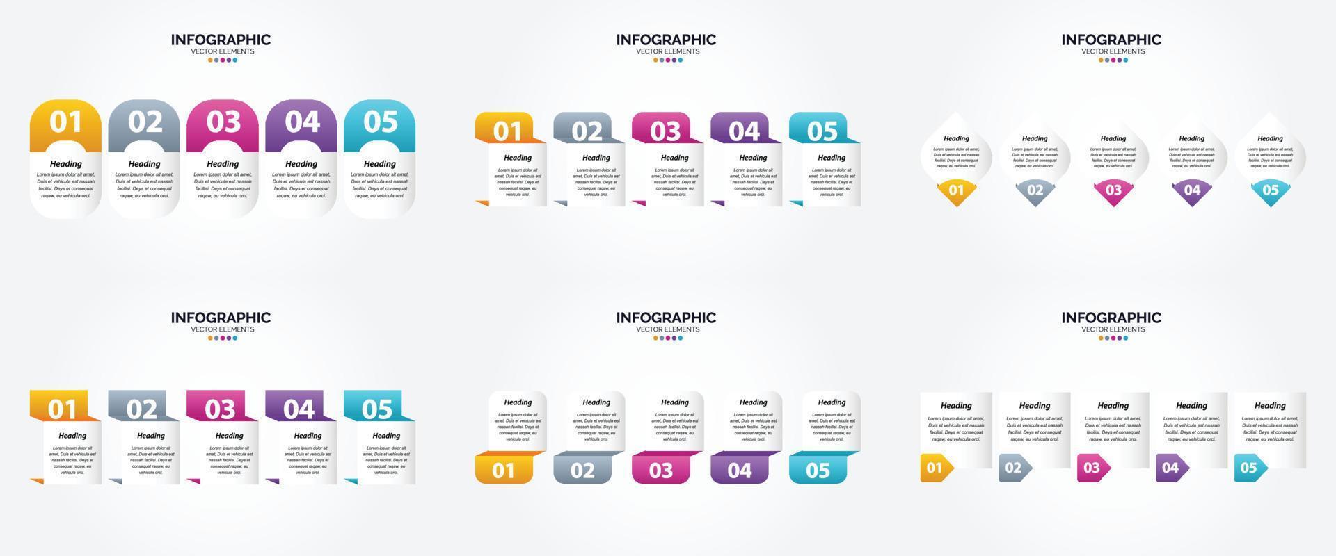 este conjunto de infográficos vetoriais é perfeito para anunciar em um folheto. folheto. ou revista. vetor