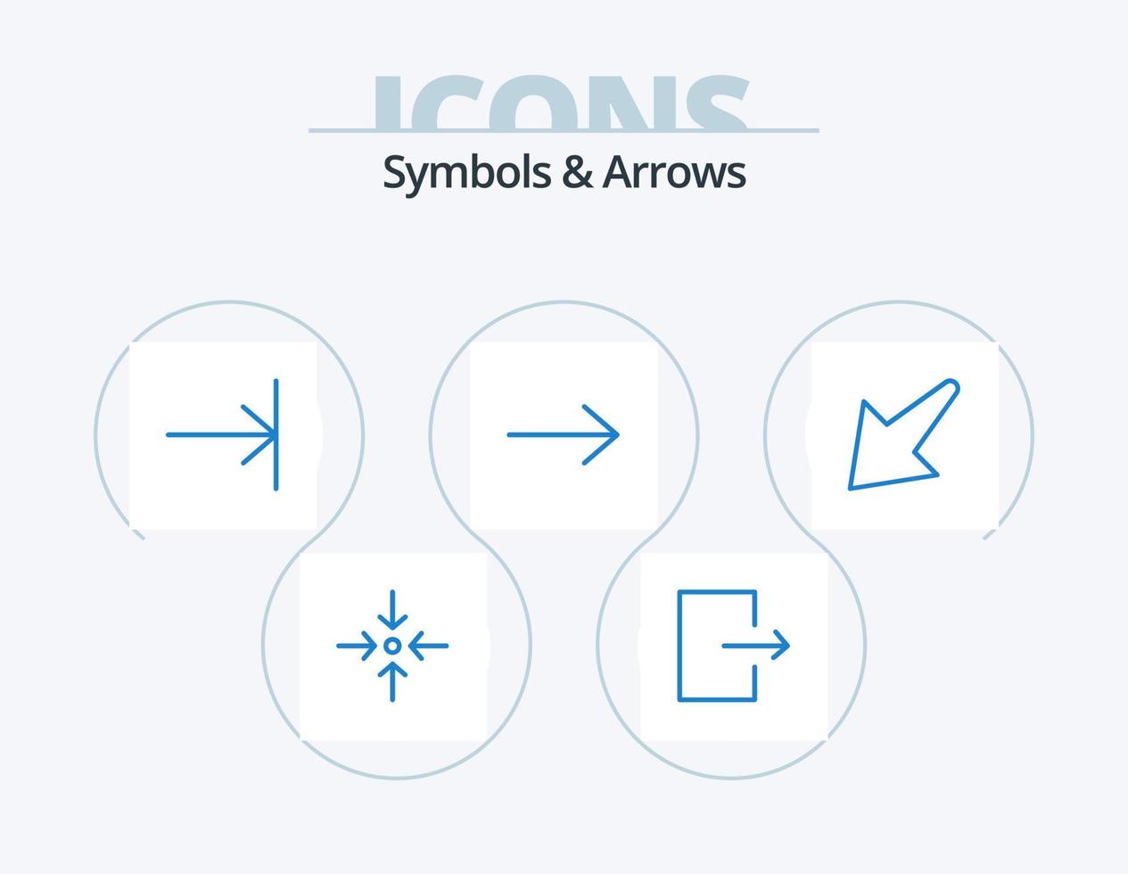 símbolos e setas azul ícone pack 5 design de ícone. . terminar. . abaixo vetor