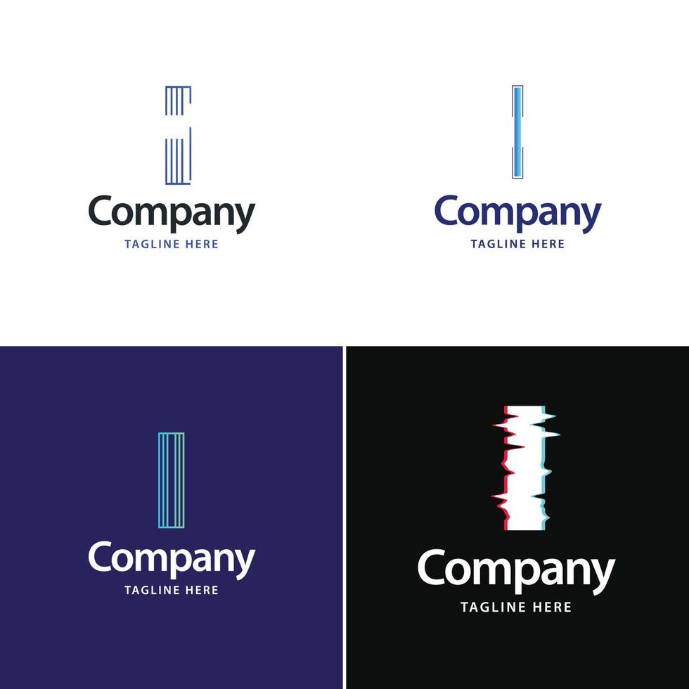 letra i design de pacote de logotipo grande design criativo de logotipos modernos para o seu negócio vetor