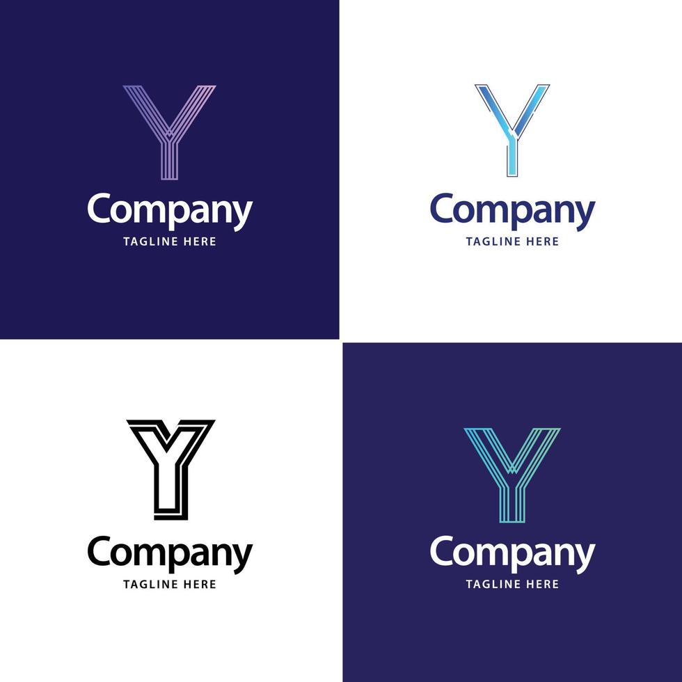 letra y design de pacote de logotipo grande design de logotipos modernos criativos para o seu negócio vetor