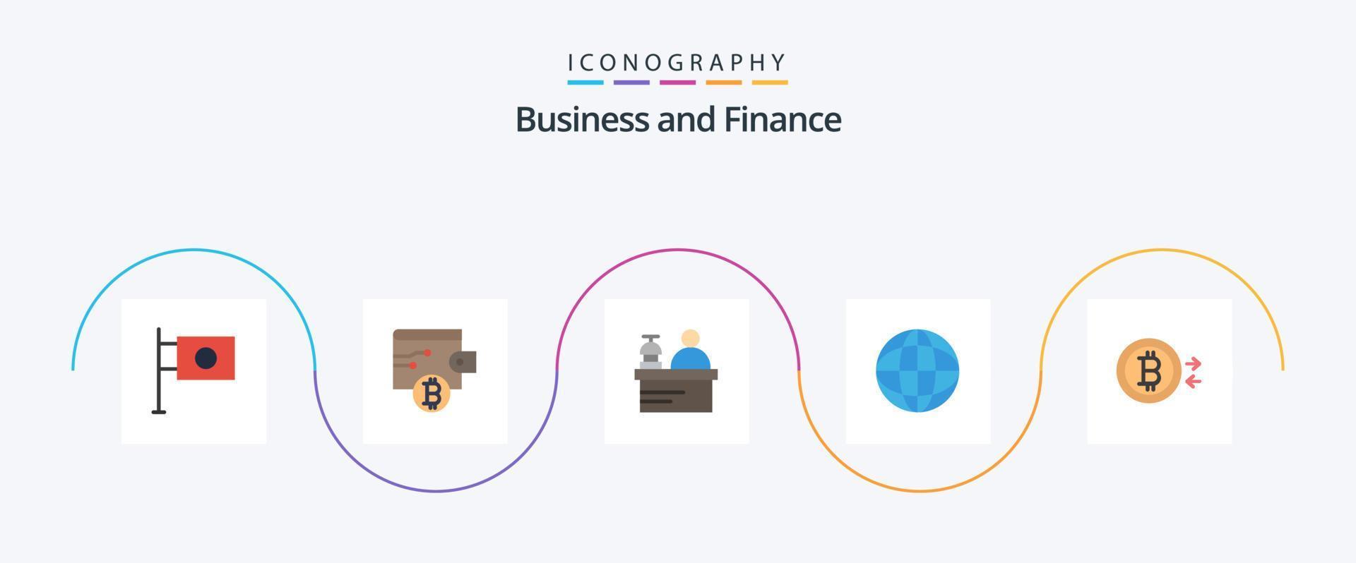 pacote de ícones de 5 planos de finanças, incluindo . gerente. dinheiro. bitcoin vetor