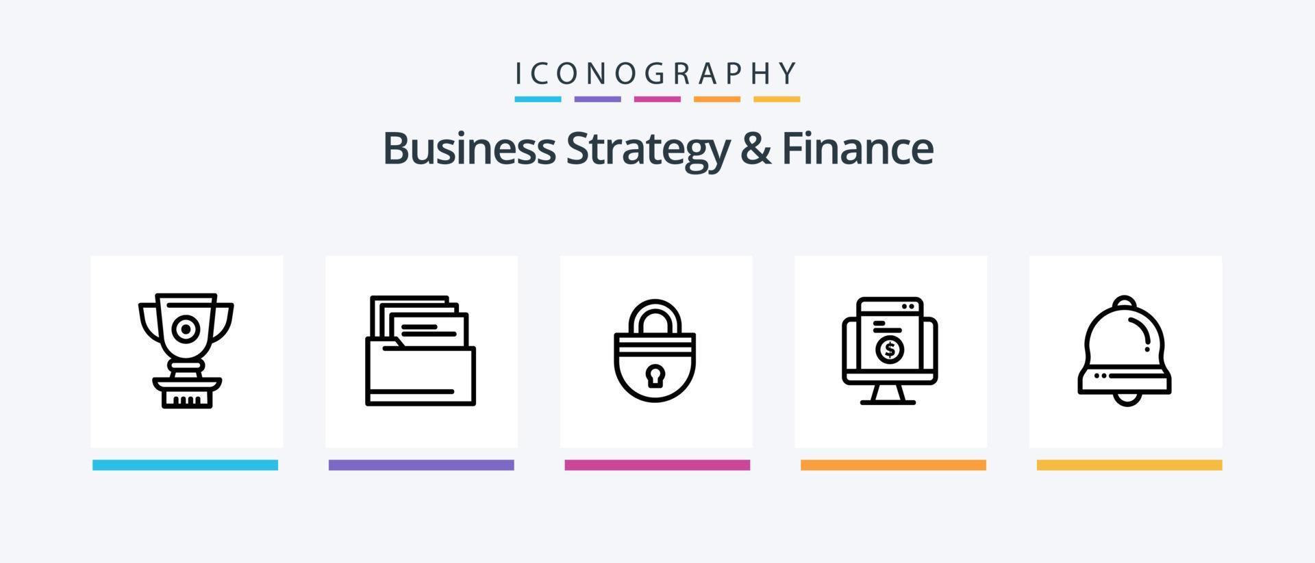 estratégia de negócios e pacote de ícones de linha 5 de finanças, incluindo pagamento. dólar. sino de natal. dinheiro. proteção. design de ícones criativos vetor