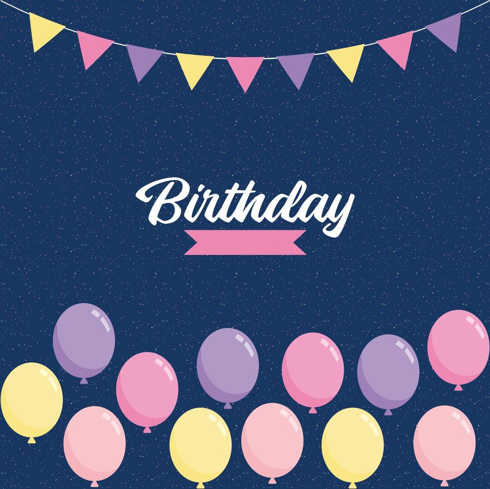 feliz aniversário para você fundo de balão para cartaz de cartão de promoção de aniversário de feriado de festa vetor