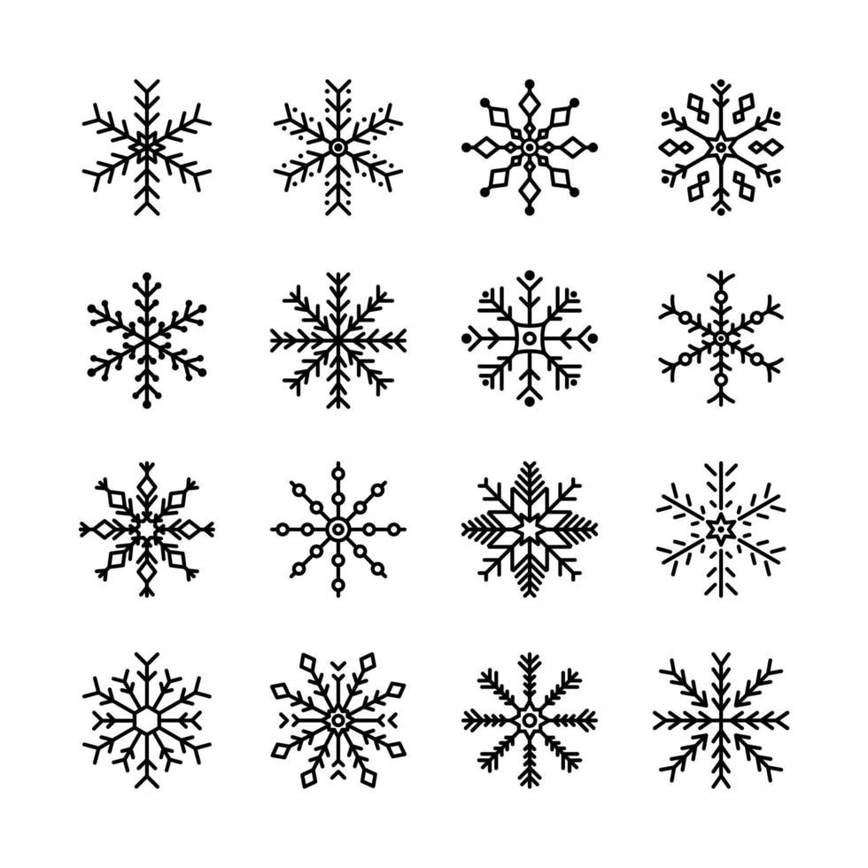 coleção de ícones de floco de neve vetor