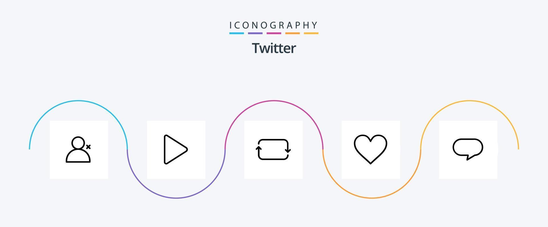 Pacote de ícones da linha 5 do Twitter, incluindo . bater papo. Twitter. Twitter. como vetor